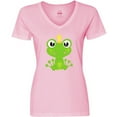thumbnail image 3 of Inktastic Frog Prince, Green Frog, Frog With A Crown Women's V-Neck T-Shirt, 3 of 5