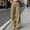 Khaki, variant on WIZUTIZ Women's Solid Color Wide Leg Jogger Pants High Rise Elastic Drawstring Waist Side Pockets Long Length Casual Trousers Comfy Soft Stretchy Everyday