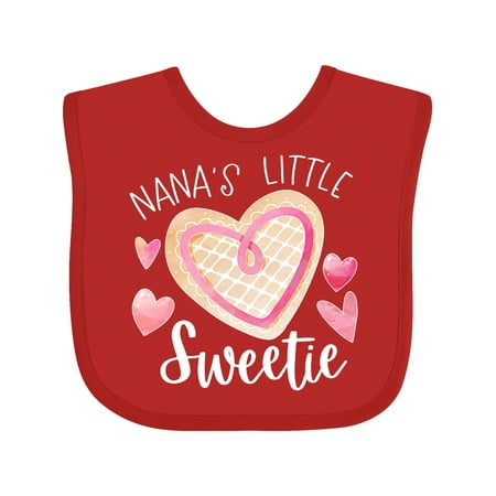 

Inktastic Nana s Little Sweetie with Pink Heart Cookie Gift Baby Boy or Baby Girl Bib