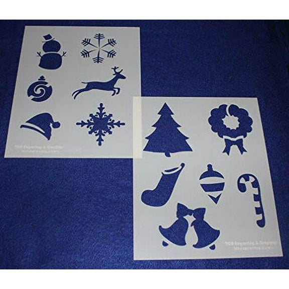 Mylar 2 Pieces of 14 Mil 8" X 10" Holiday Stencils- Painting /Crafts/ Templates