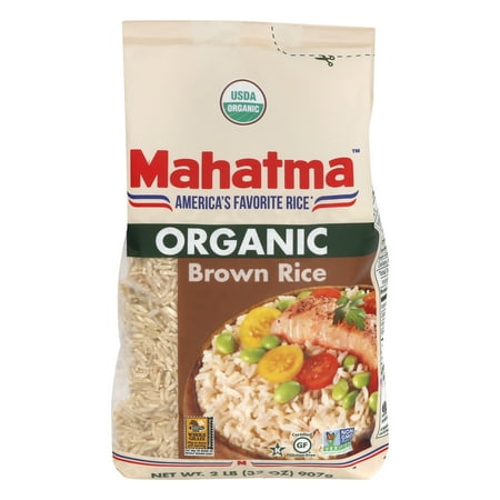 Mahatma Organic Brown Rice  100% Whole Grain Rice  2 lb Bag