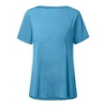 thumbnail image 3 of Liacowi Women's Short Sleeve T Shirt Plus Size Tops Casual V Neck Tunic Loose Blouse, 3 of 5
