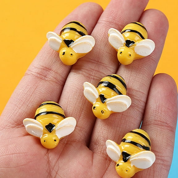 GOOHOCHY 20Pcs Tiny Craft Bees Resin Mini Charms for Diy Projects Educational Display Headdress Decorations