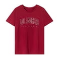 thumbnail image 1 of Camiseta para mujer Verano Transpirable Moda Verano Tops para Playa Deportes Vacaciones Rojo, 1 of 7