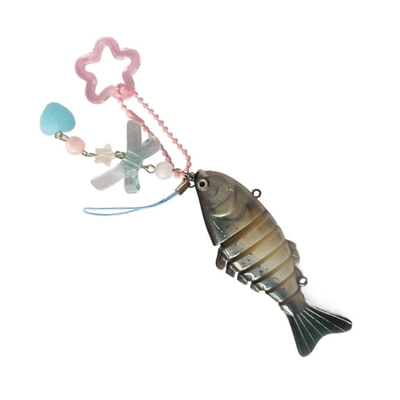 Necvior Plastic Phone Charm Fish and Star Shaped Mobile Phone Lanyard Handmade Keychain