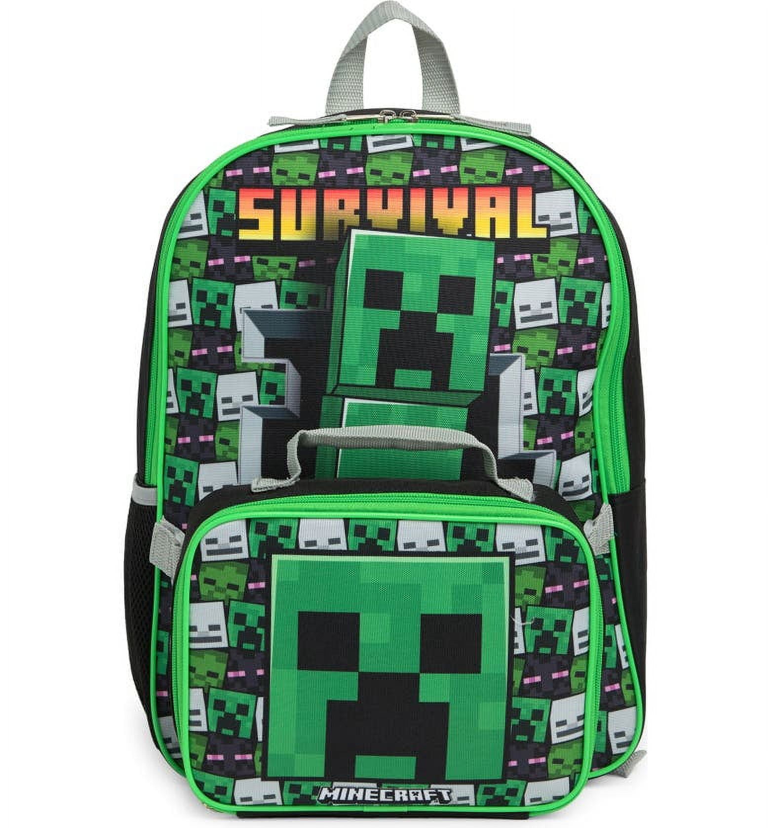Minecraft Backpack  with Detachable Lunch Box