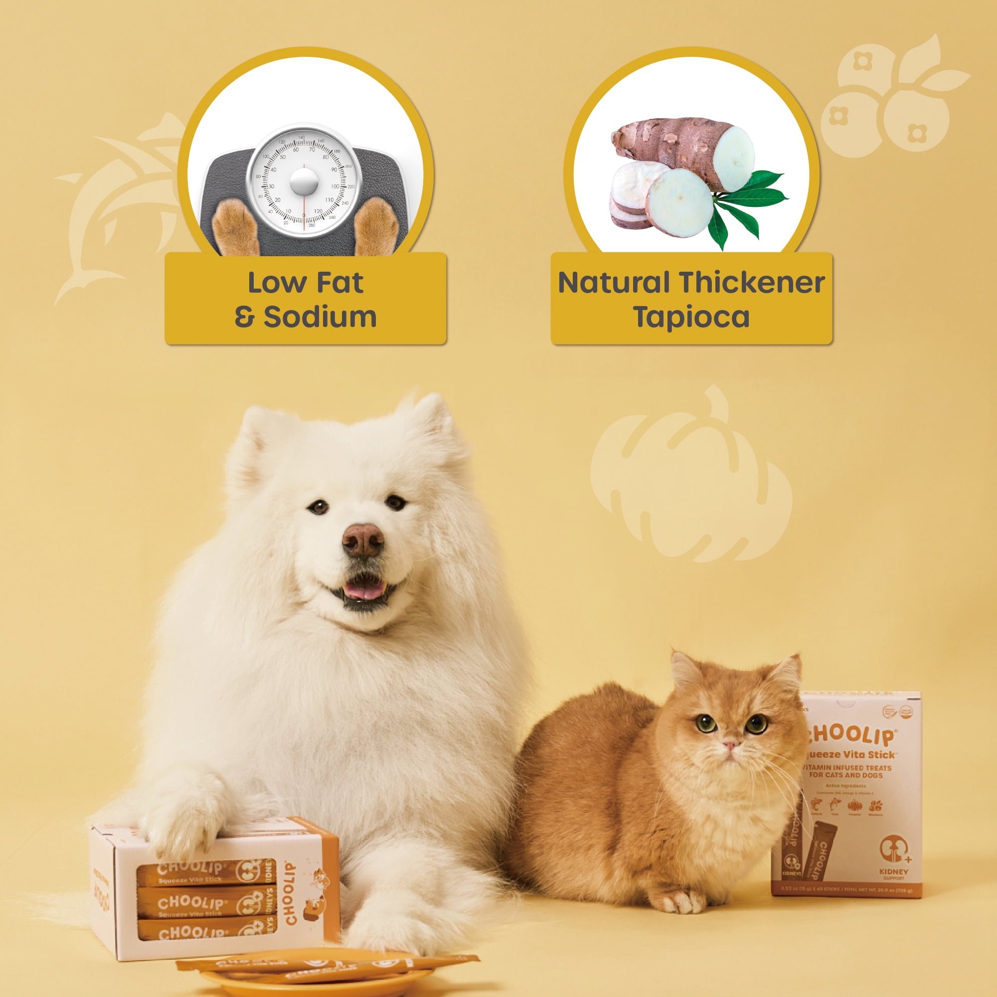 Choolip Vita Stick Kidney Support Lickable Treats for Cats & Dogs, 25.9 oz (49ct)