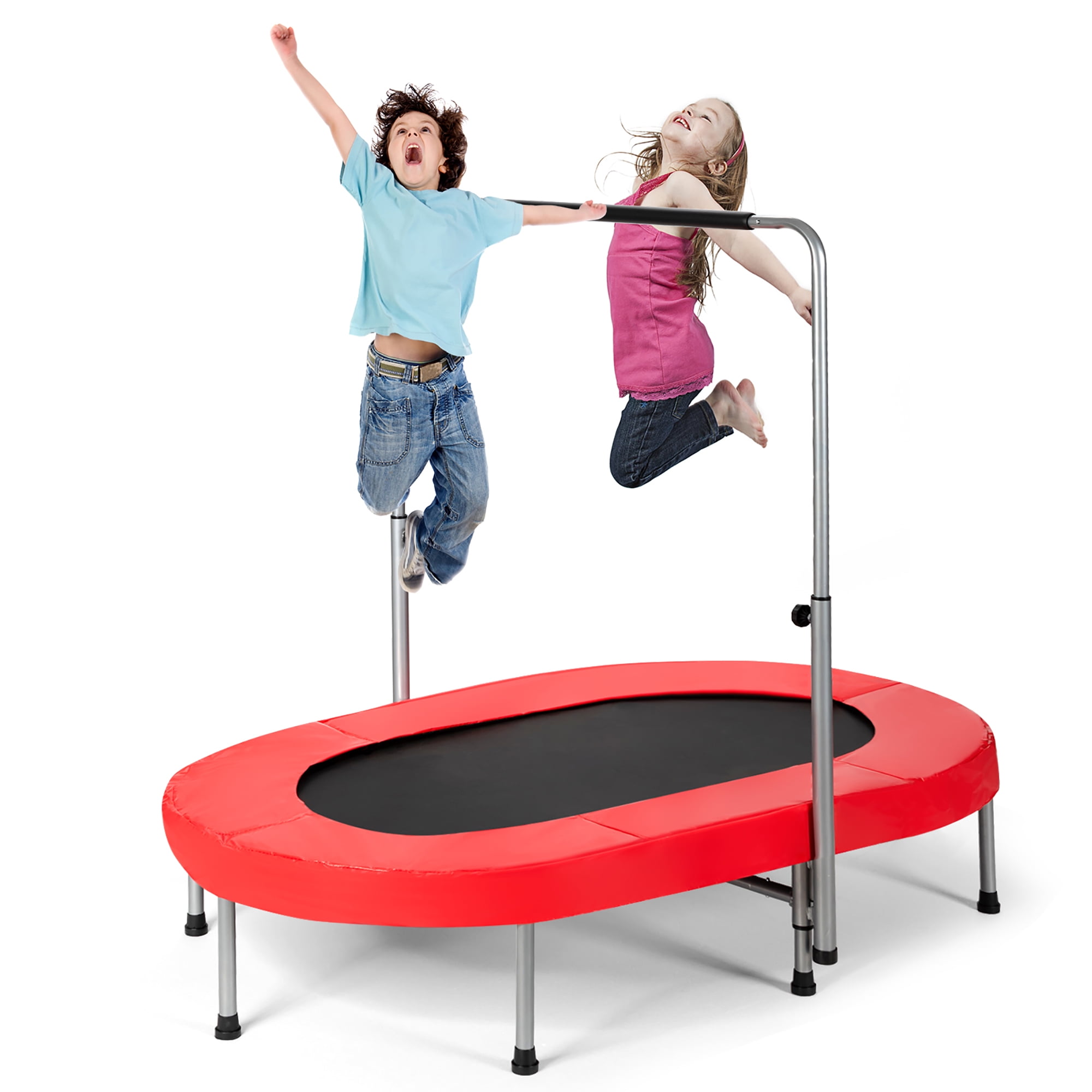 Details about   56" Foldable Mini Toy 2 Kids Trampoline Jump Handle Balance Exercise Play Sports 