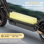 Electric Scooter for Adult, 48V 13AH Folding E-Scooters, 800W Motor up to 25Mph & 28Miles Range,10 Off Road Tire Scooter with Dual Suspension & Turn Signal Light