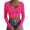 A Hot Pink, variant on Long Sleeve Crop Tops for Women Scoop Neck Lightweight Basic Base Layer Thermal Undershirts Shirts Hot Pink