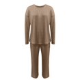 thumbnail image 6 of Matching Pajamas for Couples Fall Fashion Must Have Women Pajama Sets V Neck Cozy Women's Sleepwear Long Sleeve Shirts Womens Pjs Sets Khaki, 6 of 9