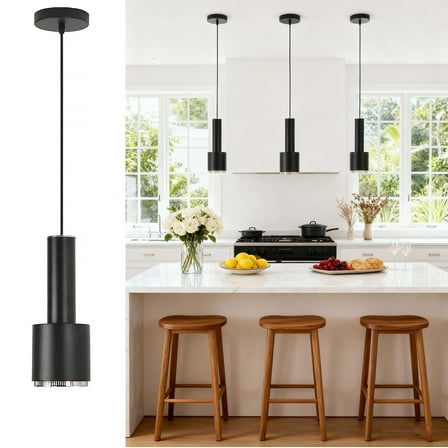 Industrial Pendant Light Fixture, Modern  Black Mini Pendant Lighting for Kitchen Island Dining Room Bedroom(1 Pcs)