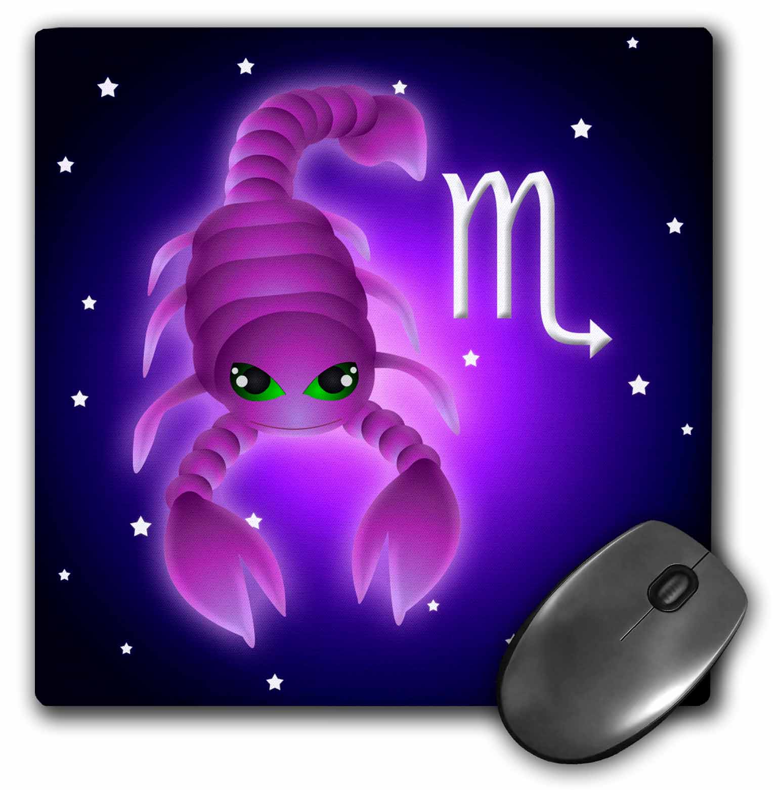 3dRose Cute Astrology Scorpio Zodiac Sign Scorpion, Mouse Pad, 8 by 8 inches