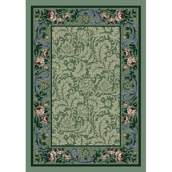 Milliken Innovations Area Rug ROSE DAMASK PERIDOT Rose Damask Peridot 2' 8" x 3' 10" Rectangle