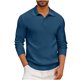 thumbnail image 1 of pstuiky mangas largas para hombre, Camiseta informal de manga larga con botones lisos y parches para hombre top de hombre xl, 1 of 5
