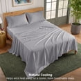 thumbnail image 3 of U by Bedsure 100% Rayon Derived from Bamboo Queen Sheet Set, 4 Piece Cooling 16" Deep Pocket Soft Bed Sheets, Silver Gray, 3 of 9