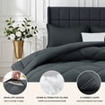 thumbnail image 6 of 3 Pieces Full Size Comforter Set, All Season Lightweight Breathable Bedding Set with 1 Down Alternative Comforter and 2 Pillowcases, Grey, 6 of 10