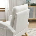 thumbnail image 6 of Welike 27.6"W Modern High-Back Rocking Chair with Side Pockets - White Lounge Armchair for Living Room, Nursery (300LBS Capacity), 6 of 13