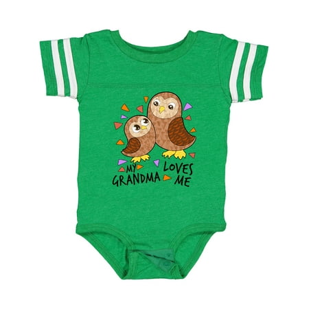 

Inktastic My Grandma Loves Me- Cute Owl Family Gift Baby Boy or Baby Girl Bodysuit