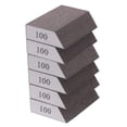 thumbnail image 1 of Bloques de esponja de lijado Uxcell 6pcs 100# (240-320 grano) con borde en ángulo 4"x2.8"x1", bloque de lijado de espuma lavable y reutilizable para pulir metal, madera, paneles de yeso en el hogar., 1 of 7