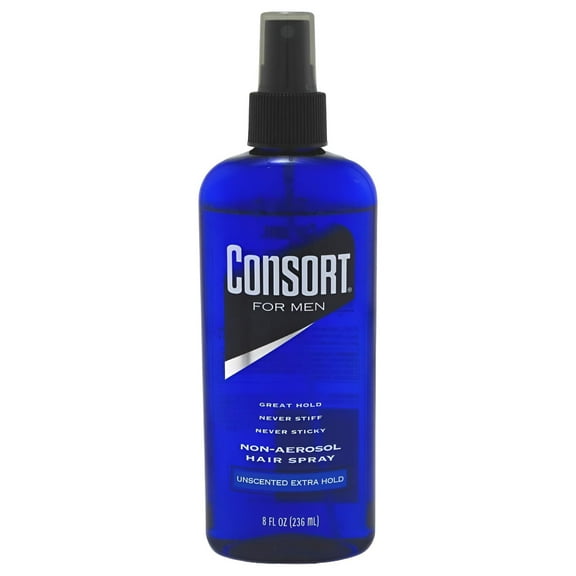 Consort For Men Hair Spray, Non-Aerosol, Unscented Extra Hold 8 oz (Pack of 6)