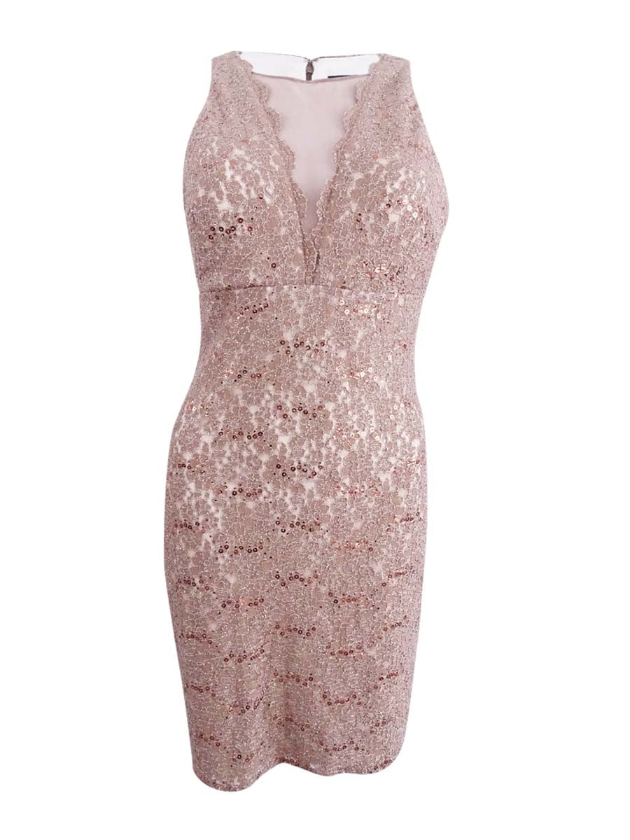 nightway sequined lace cocktail dress