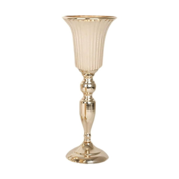 Jarrón de flores para boda, candelabro, centro de mesa, decoración, maceta de metal, soporte para flores, candelabro para mesa de cumpleaños, hogar Oro L 12cmx39cm