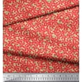 thumbnail image 2 of Soimoi Beige Cotton Poplin Fabric Artistic Floral Print Fabric by the Yard 42 Inch Wide, 2 of 3