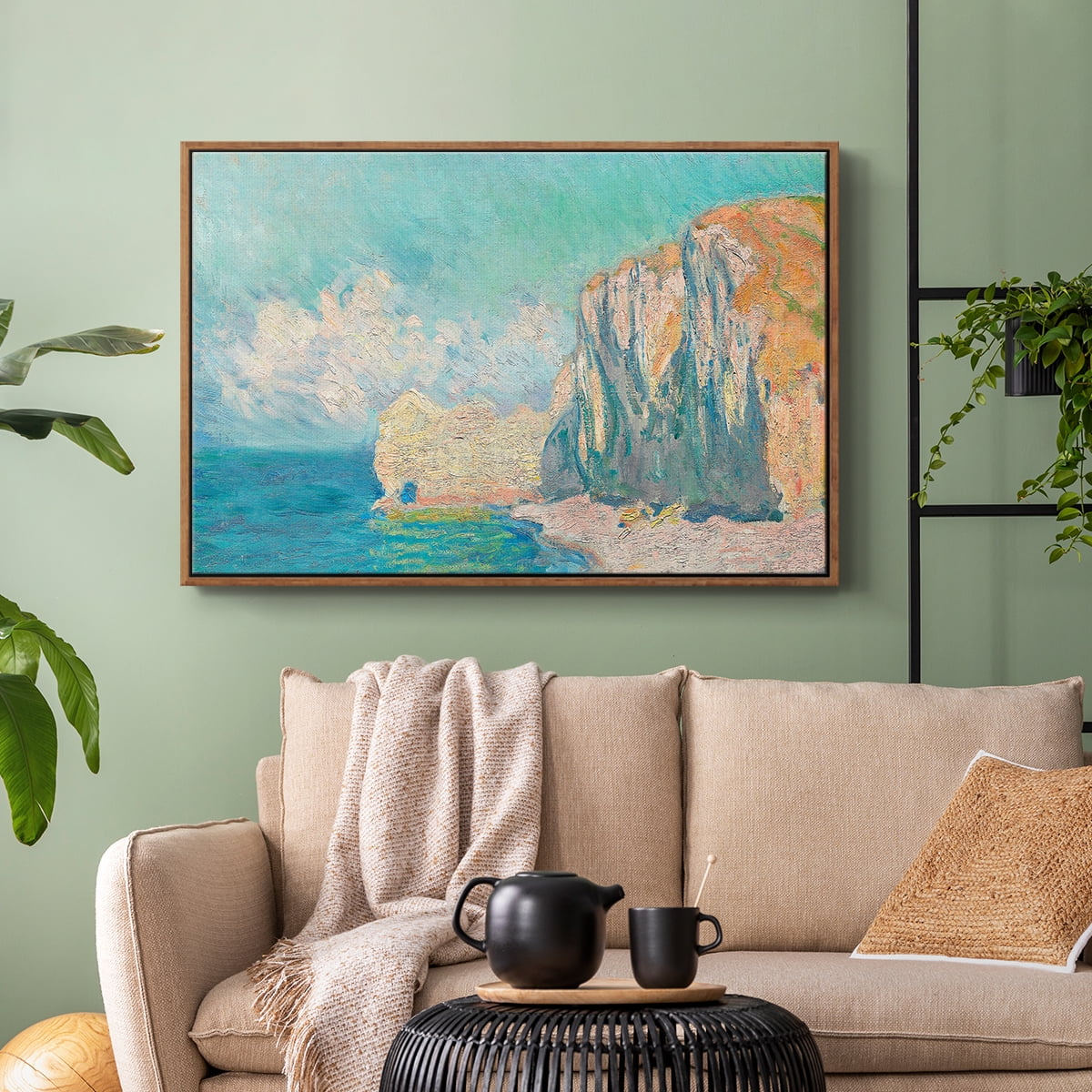 Vintage Landscape-CLVII By Wexford Home Framed in Walnut Wood Gallery Wrapped Canvas 25 in. x 37 in.