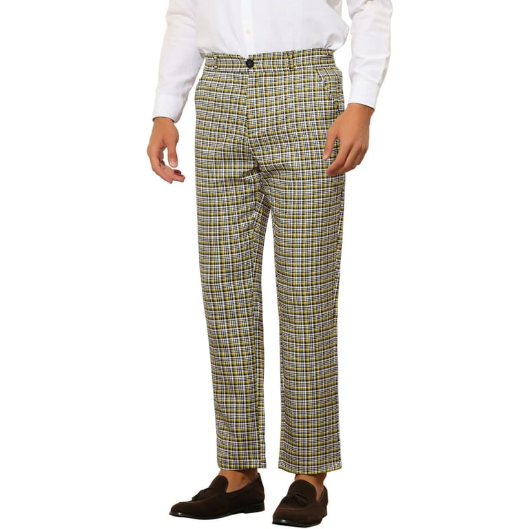 Minister trone Forhøre Lars Amadeus Houndstooth Pants for Men's Straight Fit Flat Front Checked  Trousers - Walmart.com