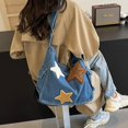thumbnail image 5 of Star Denim Shoulder Bag Multi Pocket Tote Bag Trendy Crossbody Bag Retro Hobo Bag Large Capacity Messenger Bag for, 5 of 9