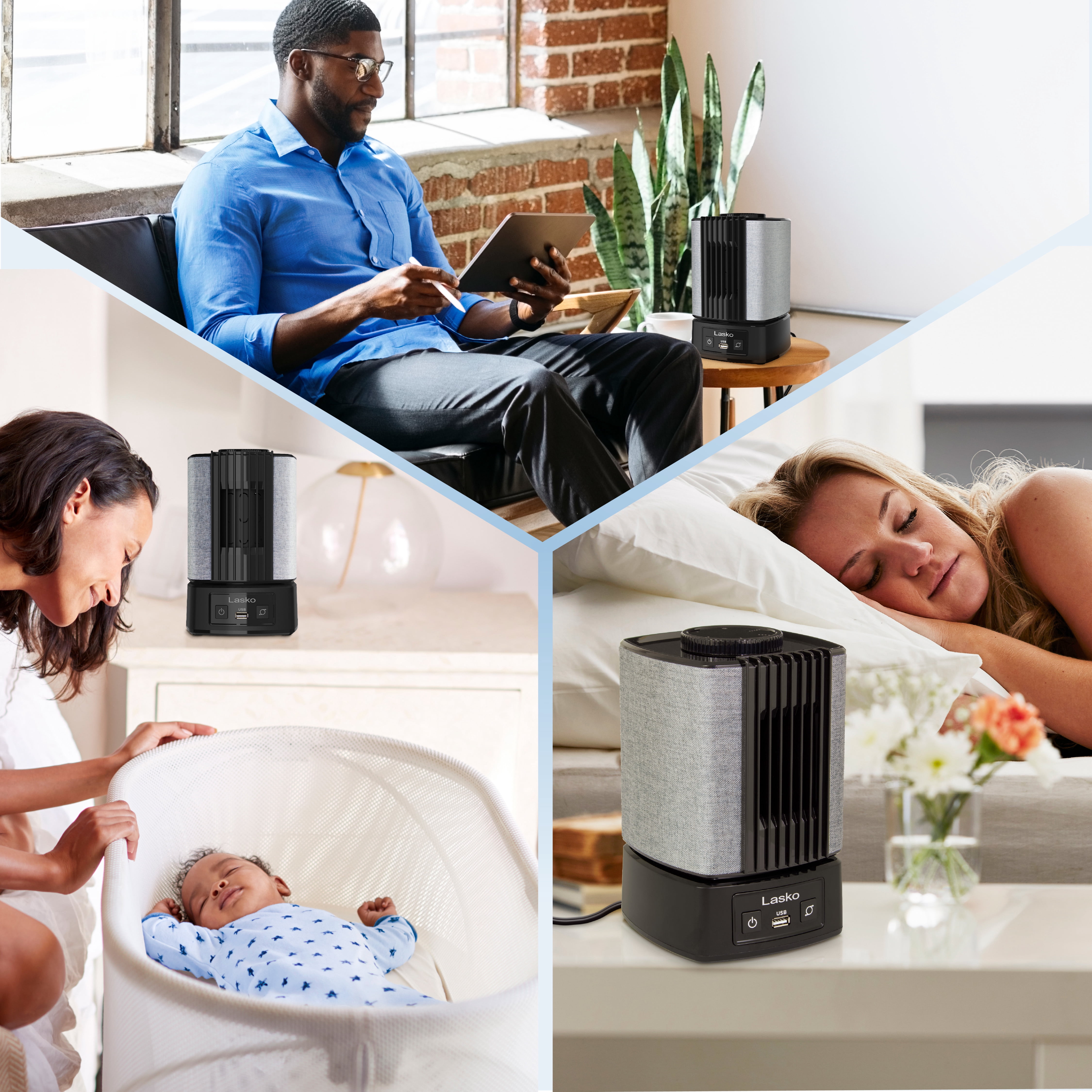 Lasko SlumberBreeze 2-in-1 Personal Fan With white Noise, SB101, White -  Walmart.com