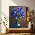 thumbnail image 6 of Blue Iris Floral Canvas Print Wall Art for Living Room Bedroom Dining Room Hallway Kitchen Decor, 6 of 8
