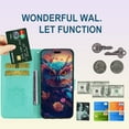 thumbnail image 2 of Compatible with Apple iPhone 15 Flip Glitter Wallet Case for Women, Pu Leather with Card Slots Crystal Diamond Owl Embossing Shockproof Cover Case for iPhone 15 MTY-Green, 2 of 16
