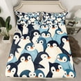 thumbnail image 2 of Manfei Cartoon Penguin 3pcs Twin Sheet Sets for Kids Teens,Kawaii Animal Wildlife Twin Fitted Sheet,Merry Christmas Breathable Flat Sheet,Breathable Home Decor, 2 of 7