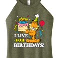 thumbnail image 3 of Garfield - I Live For Birthday's - Juniors High Neck Tank Top, 3 of 5