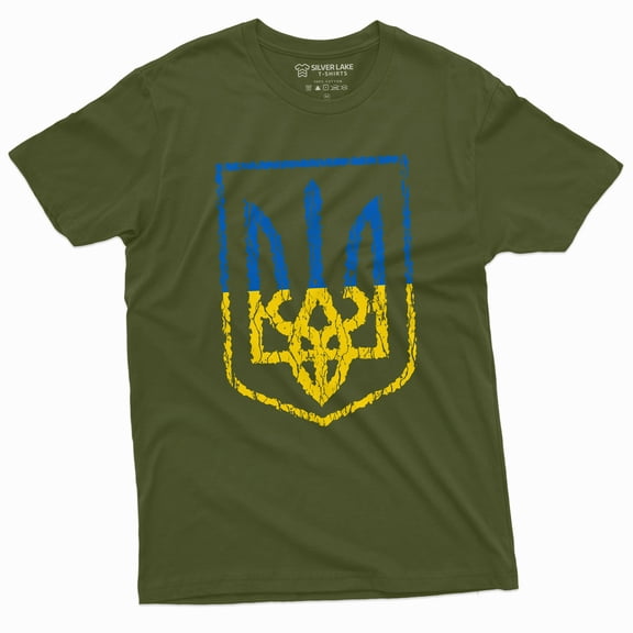 Ukraine Trident Mens T-Shirt Ukrainian Coat Of Arms Symbol Tee Shirt Tryzub Tee