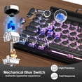 thumbnail image 2 of Vintage-Inspired Mechanical Keyboard with Bluetooth 5.0, Blue Switch, 83-Key Layout, LED Backlighting, and Sleek Black Design for Office Use, 2 of 6