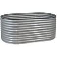 thumbnail image 3 of Sunnydaze 79" x 40" x 32" Oval Silver Steel Stackable Outdoor Raised Garden Bed, 3 of 12