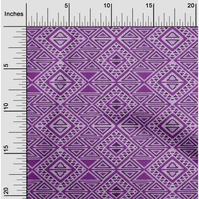 oneOone Cotton Silk Fabric Geometric Flame Stitch Decor Fabric Printed BTY 42 Inch Wide