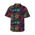 thumbnail image 3 of Balery Mandala Colorful Print Men's Hawaiian Shirts Short Sleeve Beach Shirt Relaxed Fit Vacation Button Down Shirts-3X-Large, 3 of 9