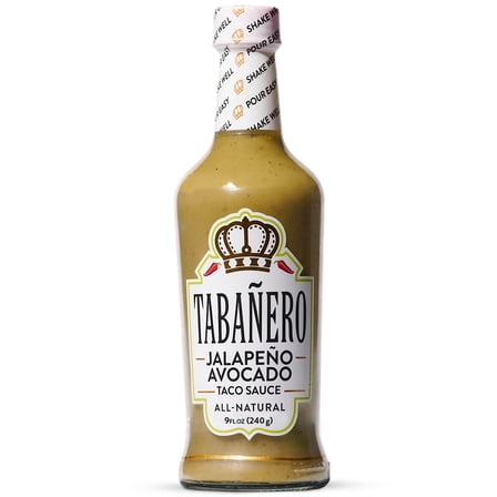 Tabanero Jalapeno Avocado Taco Sauce - 9 oz Glass Bottle