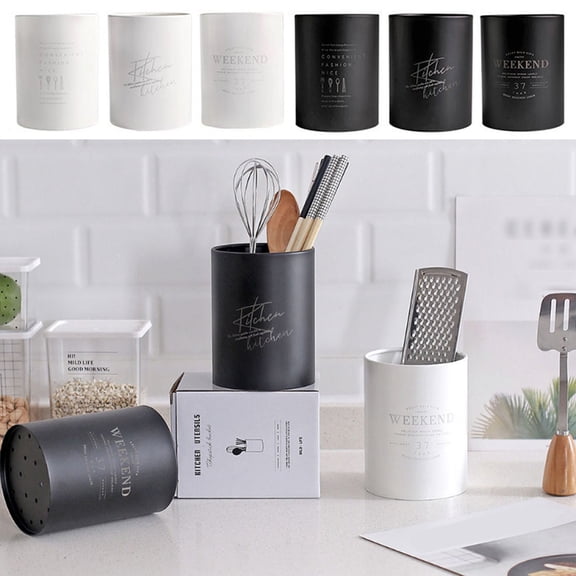 ELAYARD Black Stainless Steel Chopsticks Holder and Kitchen Organizer for Forks, Spoons, and Cutlery Storage