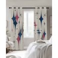 thumbnail image 4 of Red Blue Diamond Blackout Curtains for Bedroom Living Room Darkening Curtains 84 Inch Length 2 Panels Set Modern Geometric Middle Century Beige Window Curtain Window Treatment Grommet Drapes 42"x84", 4 of 9