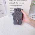 thumbnail image 1 of Guantes cálidos sencillos para adultos, de invierno, de punto polar, con medio dedo, para montar y conducir, 1 of 6