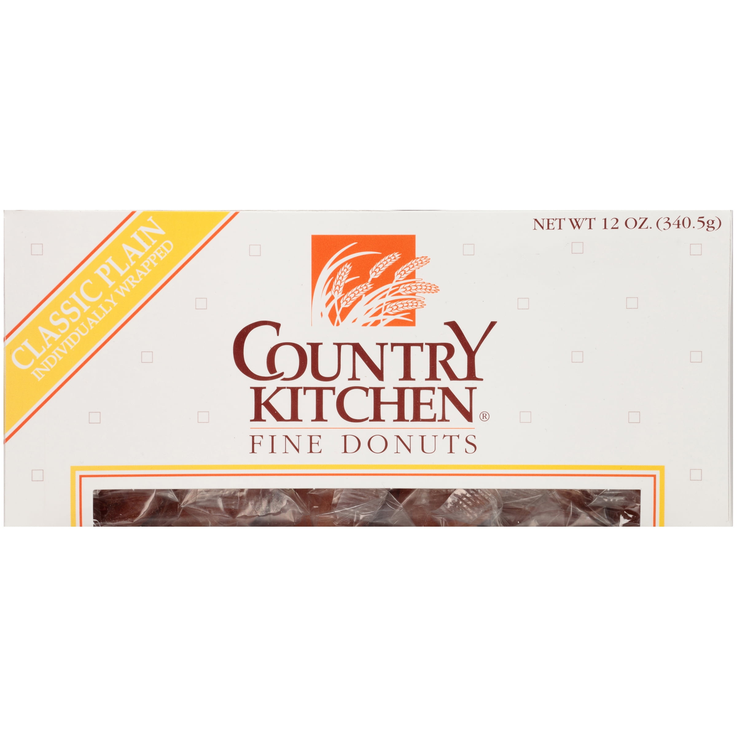 Country Kitchen Classic Plain Fine Donuts, 12 oz,  6 Count Box, Shelf-Stable