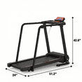 thumbnail image 6 of Folding Treadmill for Seniors with Long Handrails, 2.5 HP Portable Walking Jogging Treadmill with App, Safety Key, 0-6 MPH, Black Orange, 6 of 7