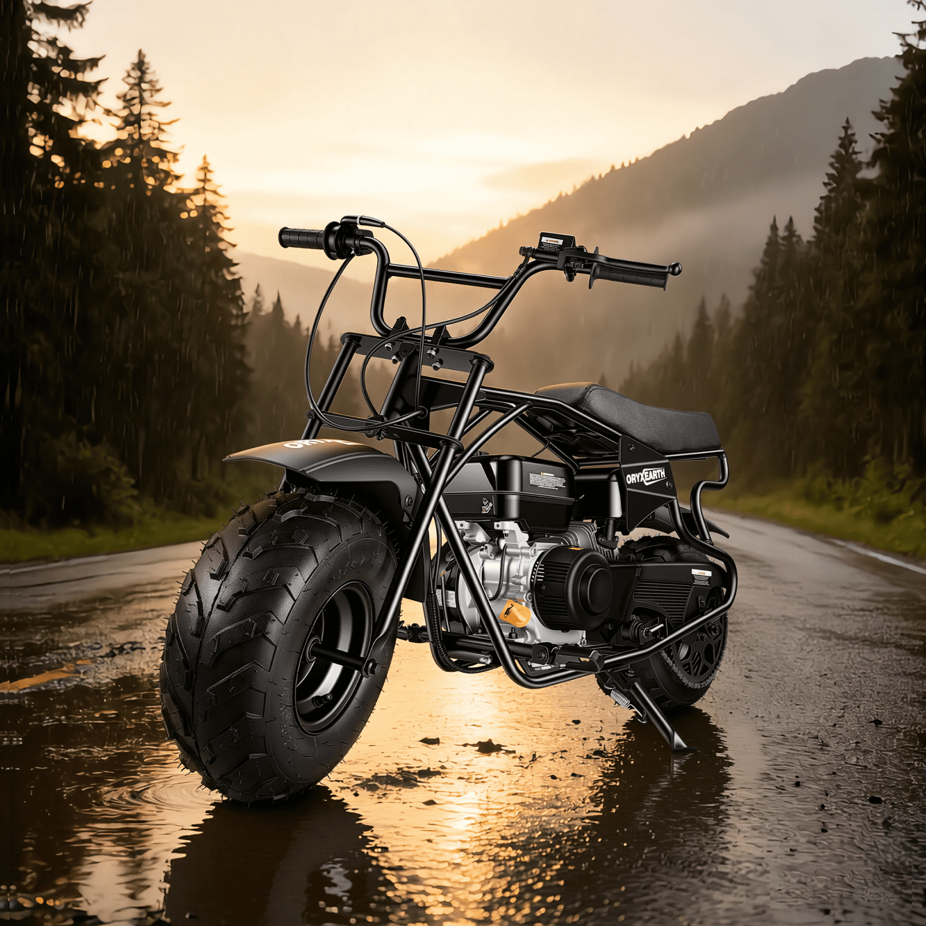 Oryxearth 4-Stroke Minibike, 196CC Gas Powered Dirt Bike,Off-Road Trail for Adult, up to 30 Mph, Black