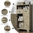 thumbnail image 4 of Bathroom Storage Cabinet with Doors and Drawers,Farmhouse Bathroom Floor Cabinet freestanding with Adjustable Shelf,41.3"H Bathroom Organizer,Wood Grain, 4 of 9