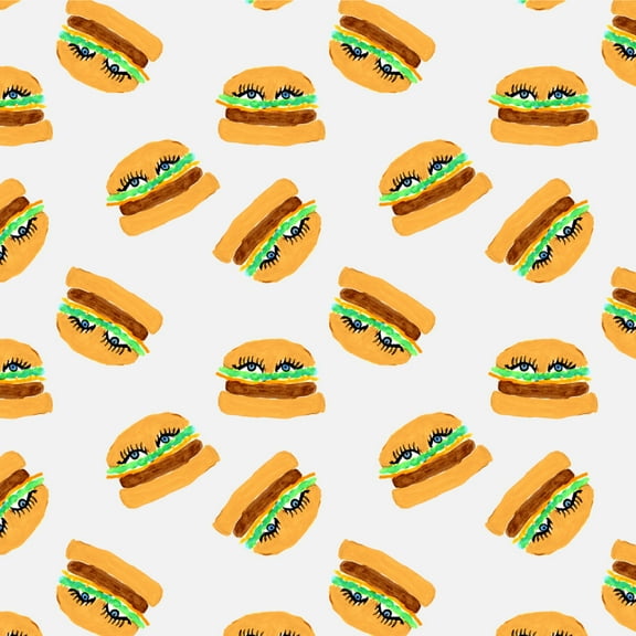 Sassy Pretty Burgers Pattern Premium Roll Gift Wrap Wrapping Paper